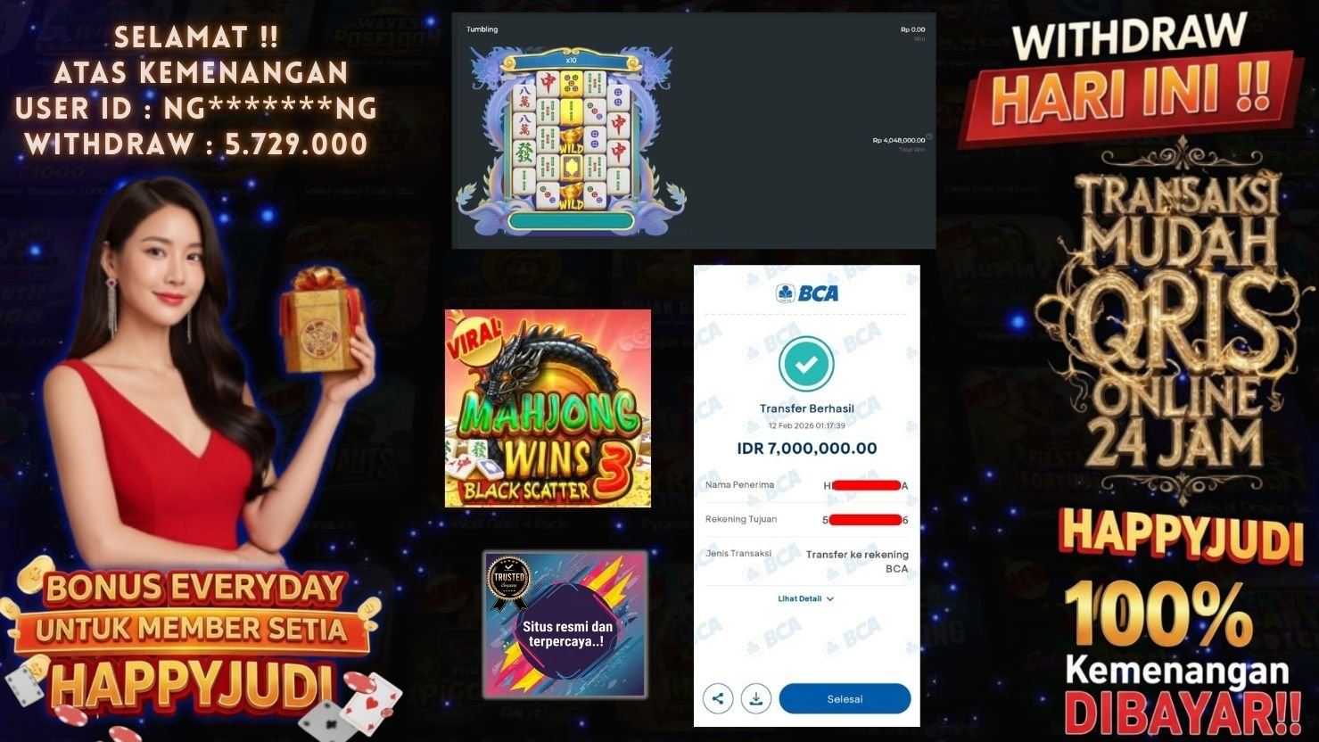 HAPPYJUDI JACKPOT SLOT MAHJONG WINS 3 - BLACK SCATTER